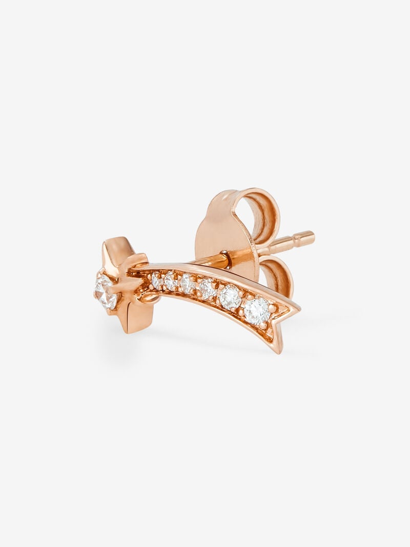 Individual 18K rose gold earring with 7 brilliant-cut diamonds with a total of 0.05 cts image number 1