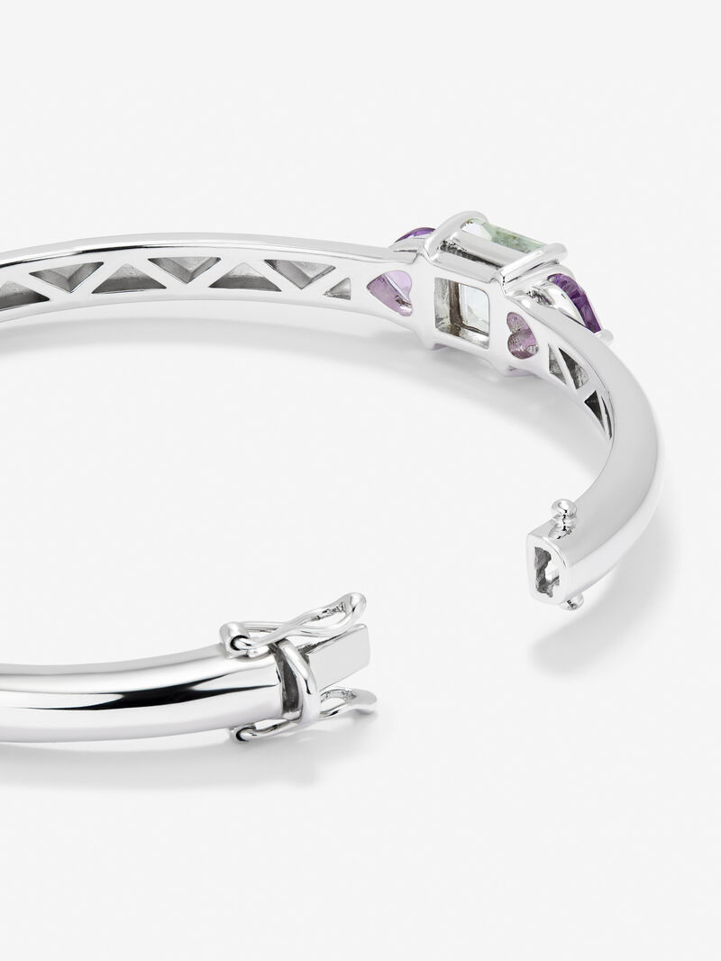 Utopian Rigid Silver Bracelet with Amethyst image number 4