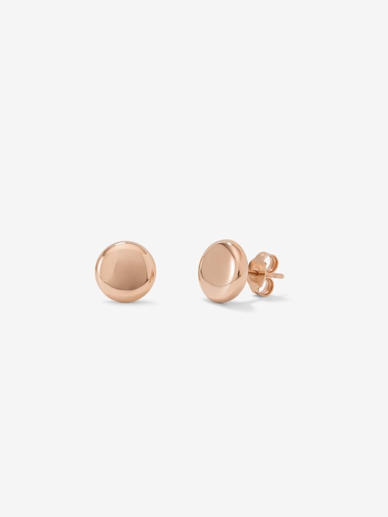 18K rose gold earrings with circular shape image number 0