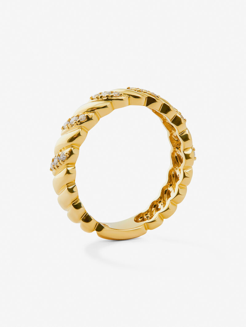 18K yellow gold ring with white diamonds of 0.18 cts image number 4