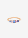 Anillo cinquillo de oro rosa de 18kt con zafiros azules y rosas, SO21103-ORZRZ_V