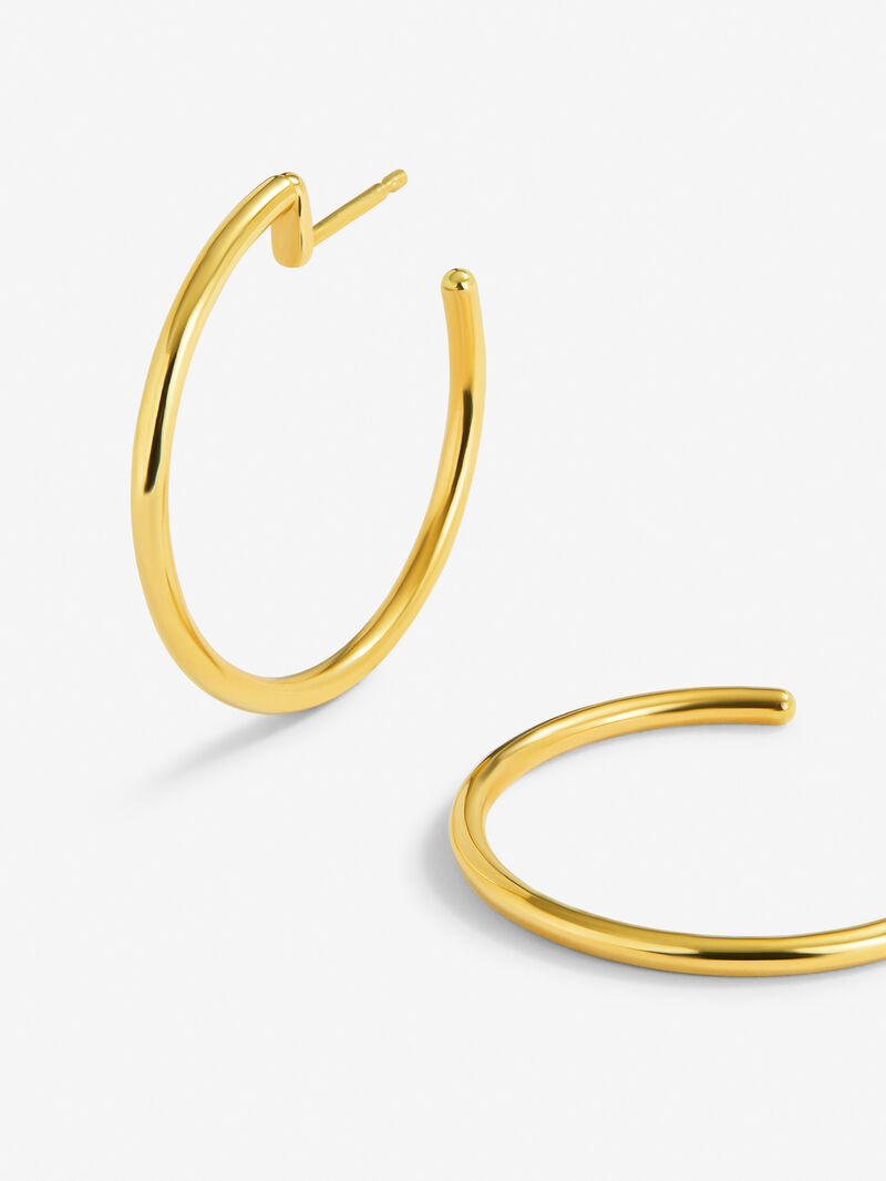 18K Yellow Gold 28.5mm Hoop Earrings image number 2