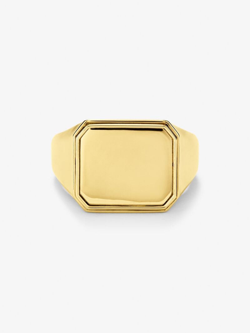 18K Yellow Gold Large Signet Ring image number 2