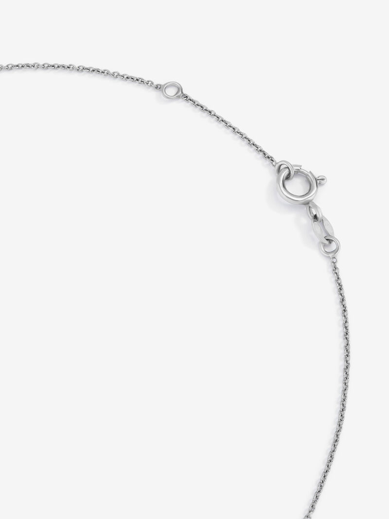 18K White Gold Leaf Pendant Chain with Diamond image number 4