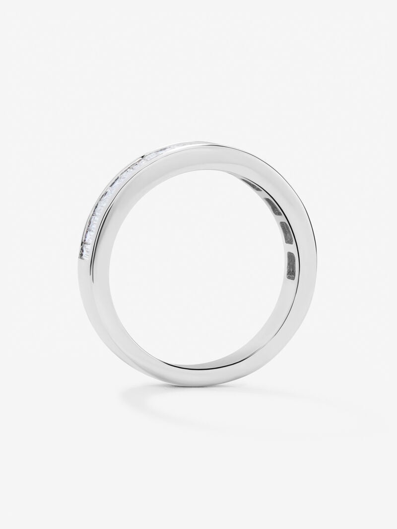 Entire 18K white gold ring with 25 baguette-cut diamonds with a total of 0.63 cts image number 2
