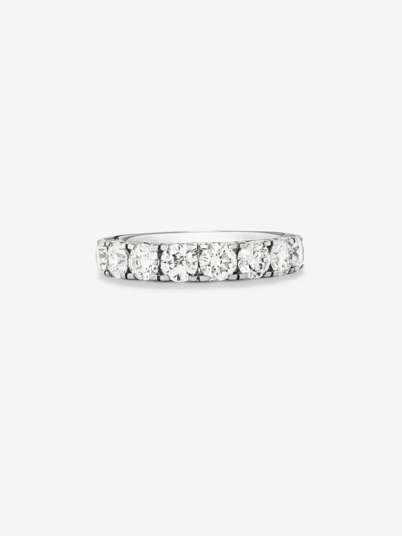 Half ring in 18K white gold with 9 brilliant-cut diamonds with a total of 0.81 cts image number 2