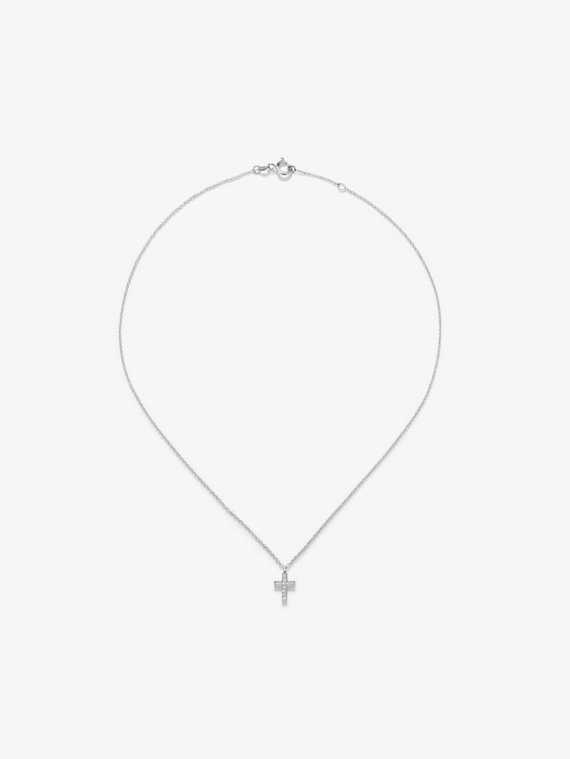 18K white gold pendant with 11 brilliant-cut diamonds with a total of 0.07 cts image number 0