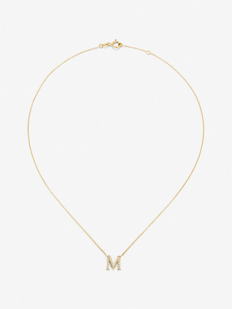 18K yellow gold pendant with letter C and 12 brilliant-cut diamonds with a total of 0.14 cts image number 0