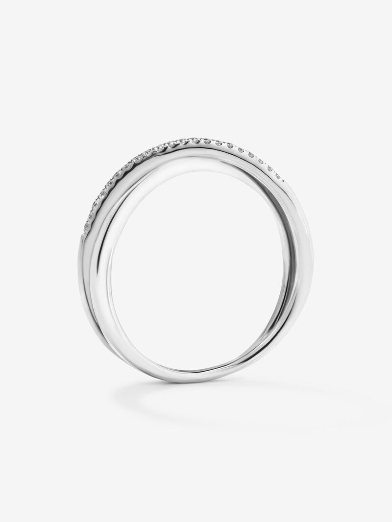 18K white gold cross ring with 21 brilliant-cut diamonds with a total of 0.07 cts image number 4