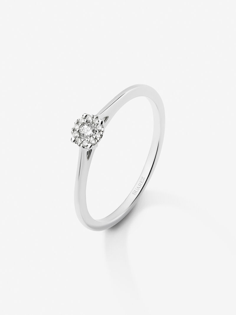 18K white gold ring with 11 brilliant-cut diamonds with a total of 0.06 cts image number 0
