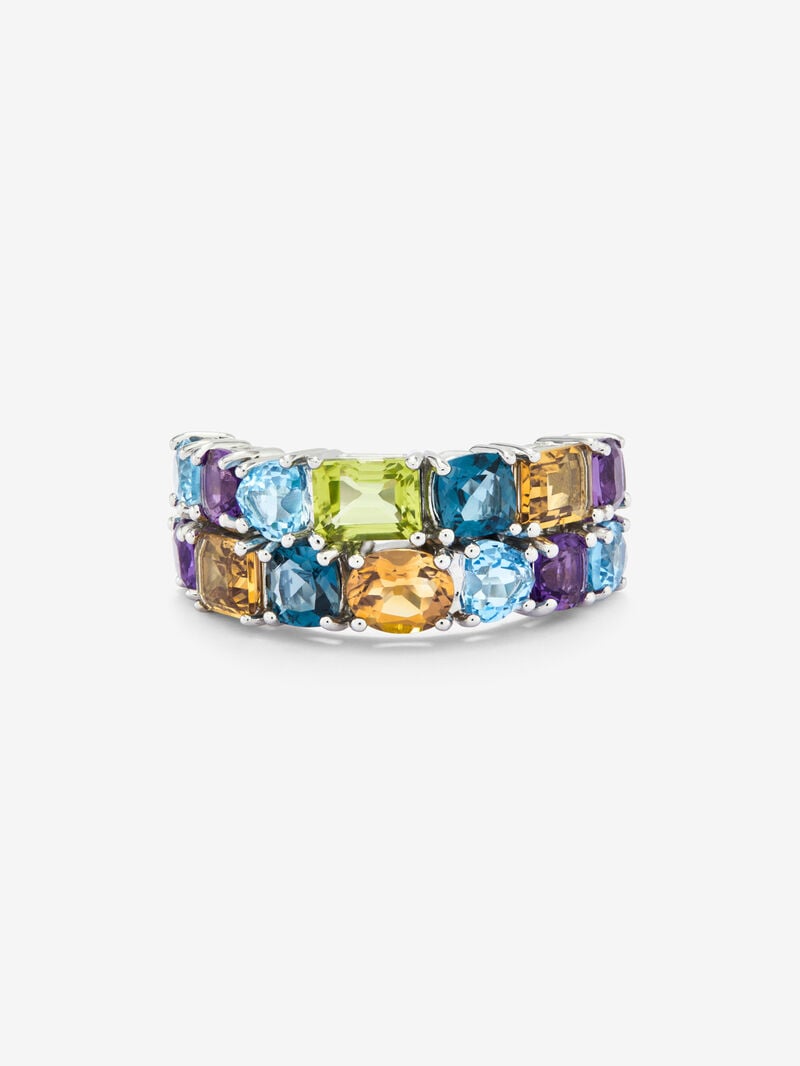 Half Double Alliance of 925 silver with multicolored gems image number 2