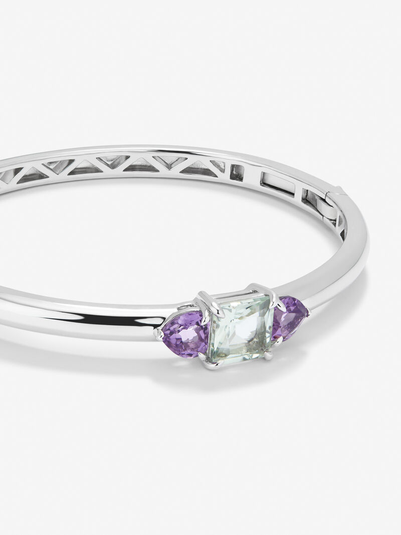 Utopian Rigid Silver Bracelet with Amethyst image number 2