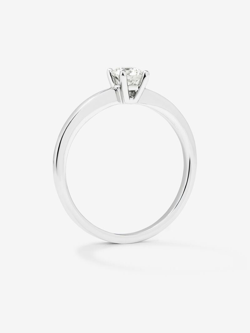 18K white gold solitaire ring with 0.3 ct brilliant cut diamond image number 2