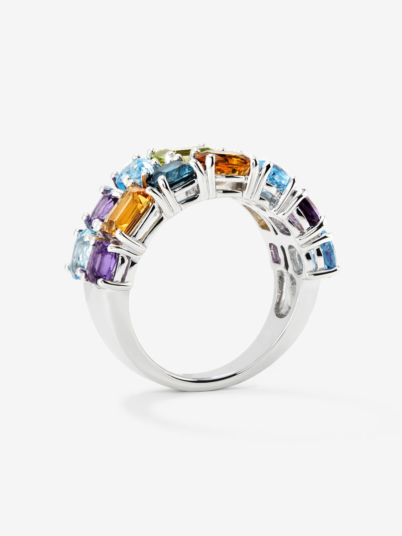 Half Double Alliance of 925 silver with multicolored gems image number 4