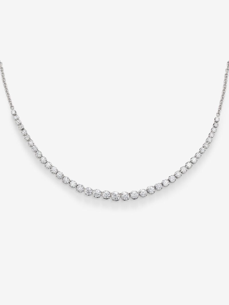 18k white gold necklace with 1.93cts diamonds image number 1