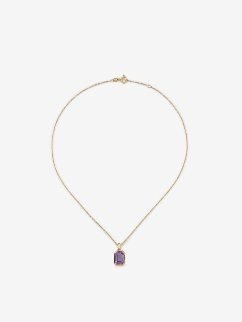 18K Yellow Gold Pendant Chain with Amethyst image number 0