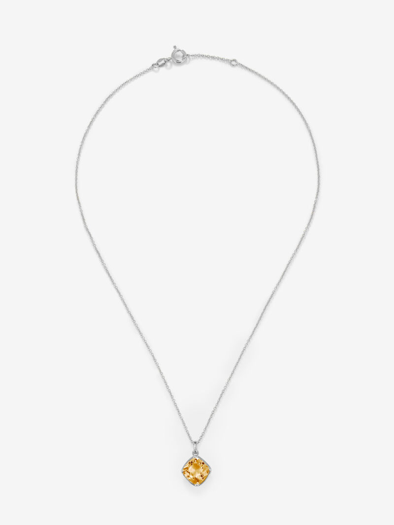 925 silver pendant with citrine quartz in cushion cut image number 0