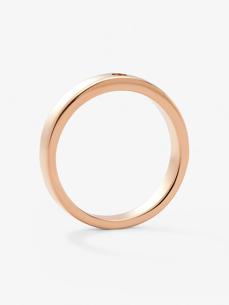 18K rose gold ring with brilliant cut diamond with a total of 0.03 cts image number 4