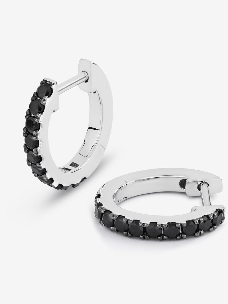 Fine silver 925 hoop earrings with spinels image number 2