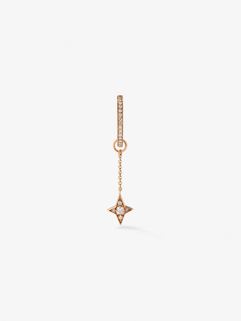 Individual 18K rose gold earring with 20 brilliant-cut diamonds with a total of 0.13 cts image number 0