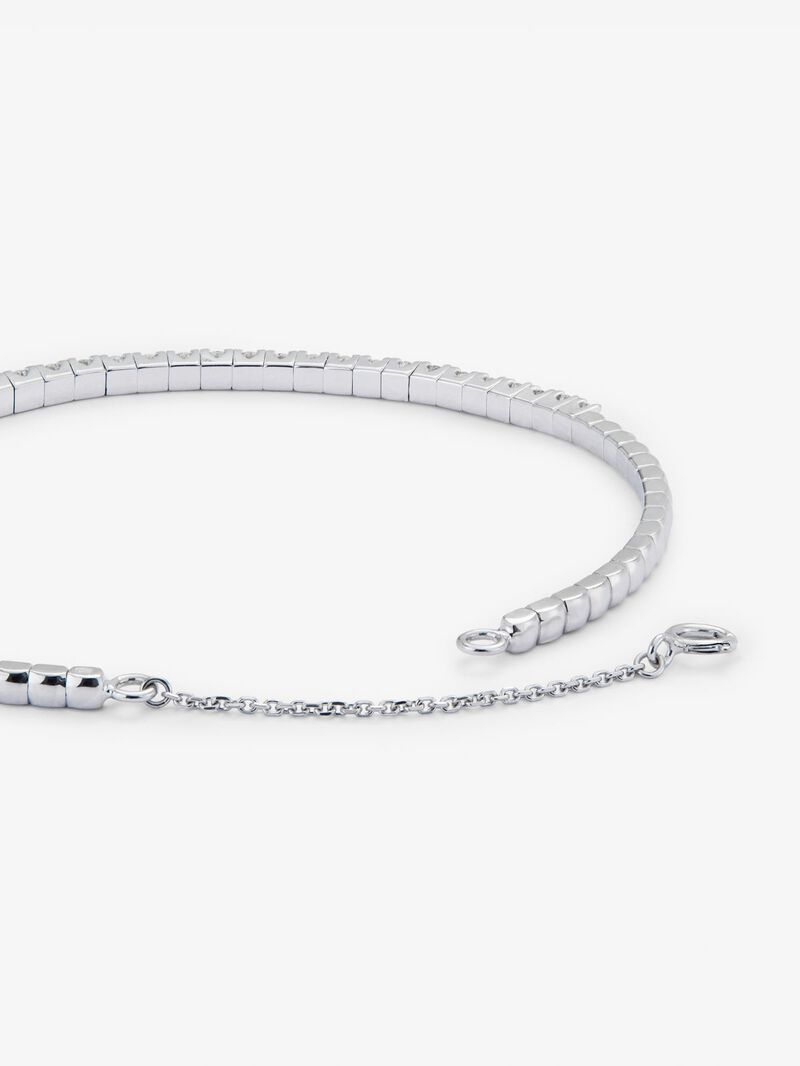 Rigid 18K white gold bracelet with 1.04 ct brilliant-cut white diamonds image number 4