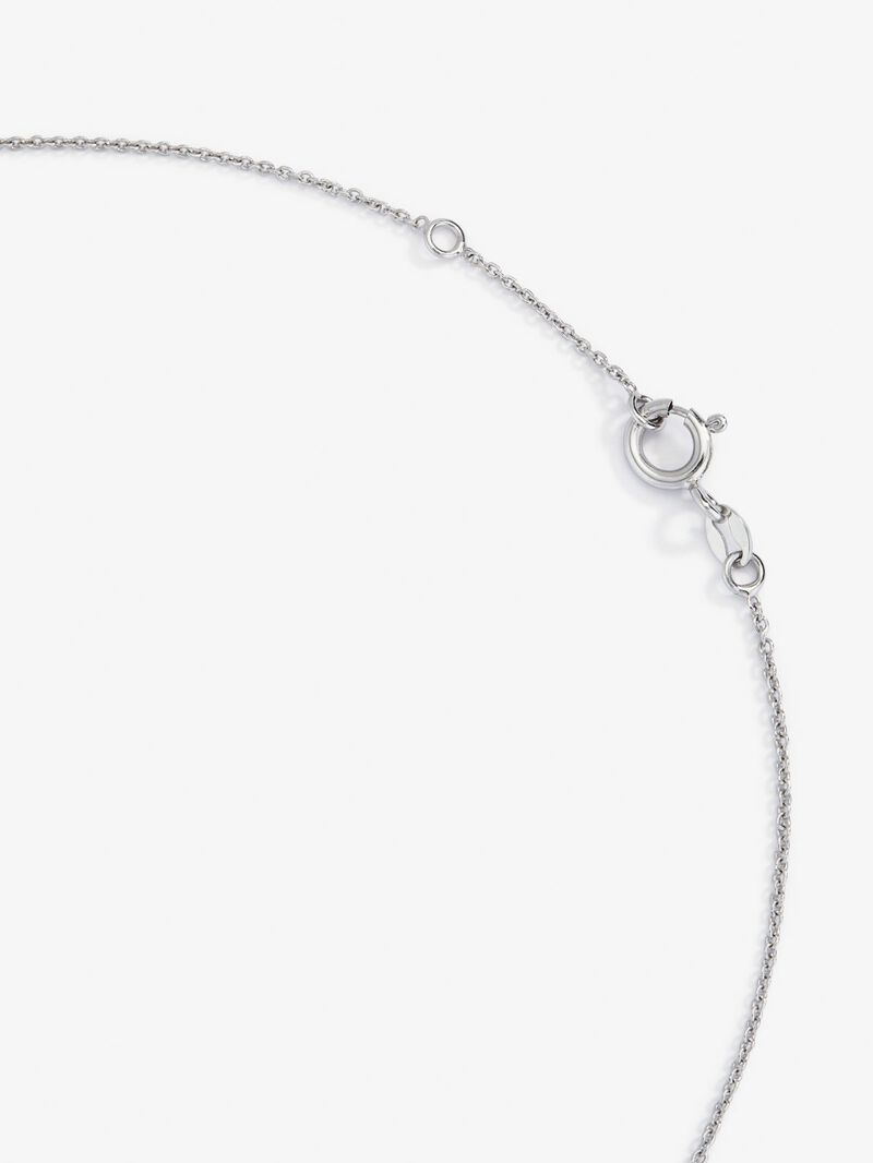 18K White Gold Pendant Chain with Initial and Diamonds image number 4