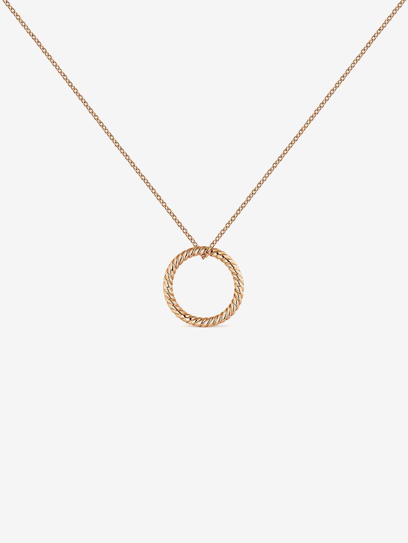 18kt Rose Gold Gallonated Circle Pendant image number 0
