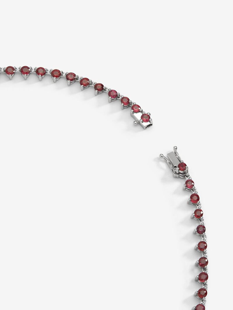 18K white gold necklace with 25 heart-cut red rubies with a total of 11.59 cts, 36 brilliant-cut diamonds with a total of 5.44 cts and 24 brilliant-cut diamonds with a total of 1.3 cts image number 4