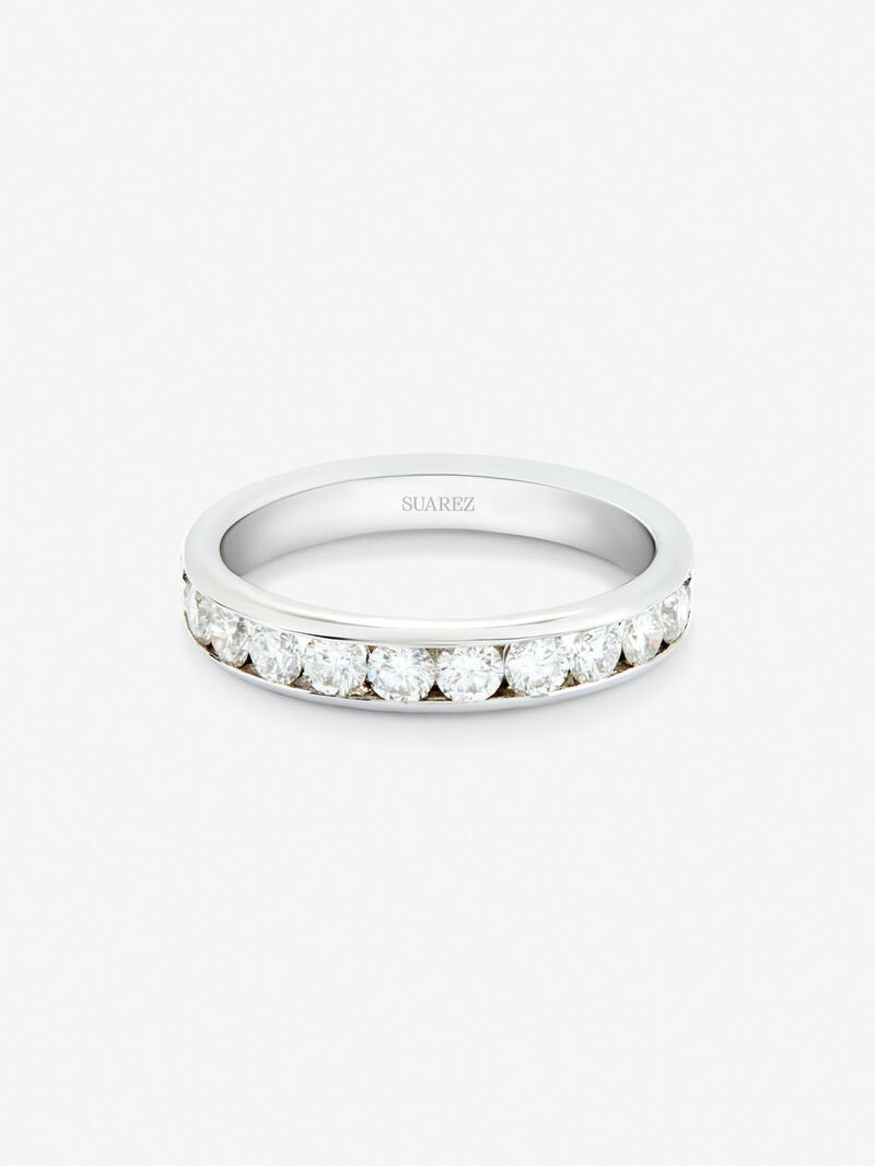 Entire 18K white gold alliance with 10 brilliant-cut diamonds with a total of 1 cts image number 2