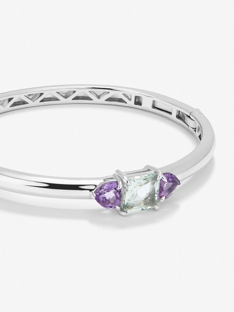 Utopian Rigid Silver Bracelet with Amethyst image number 4