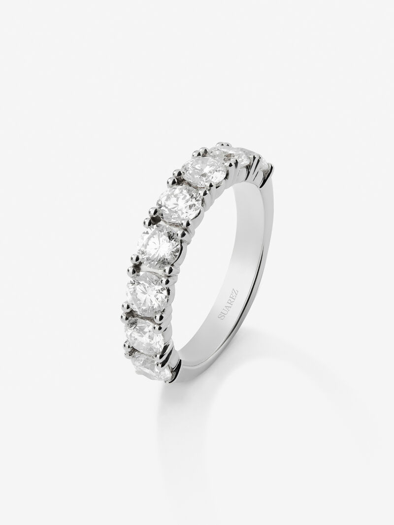 Half ring in 18K white gold with 8 brilliant-cut diamonds with a total of 2.05 cts image number 0