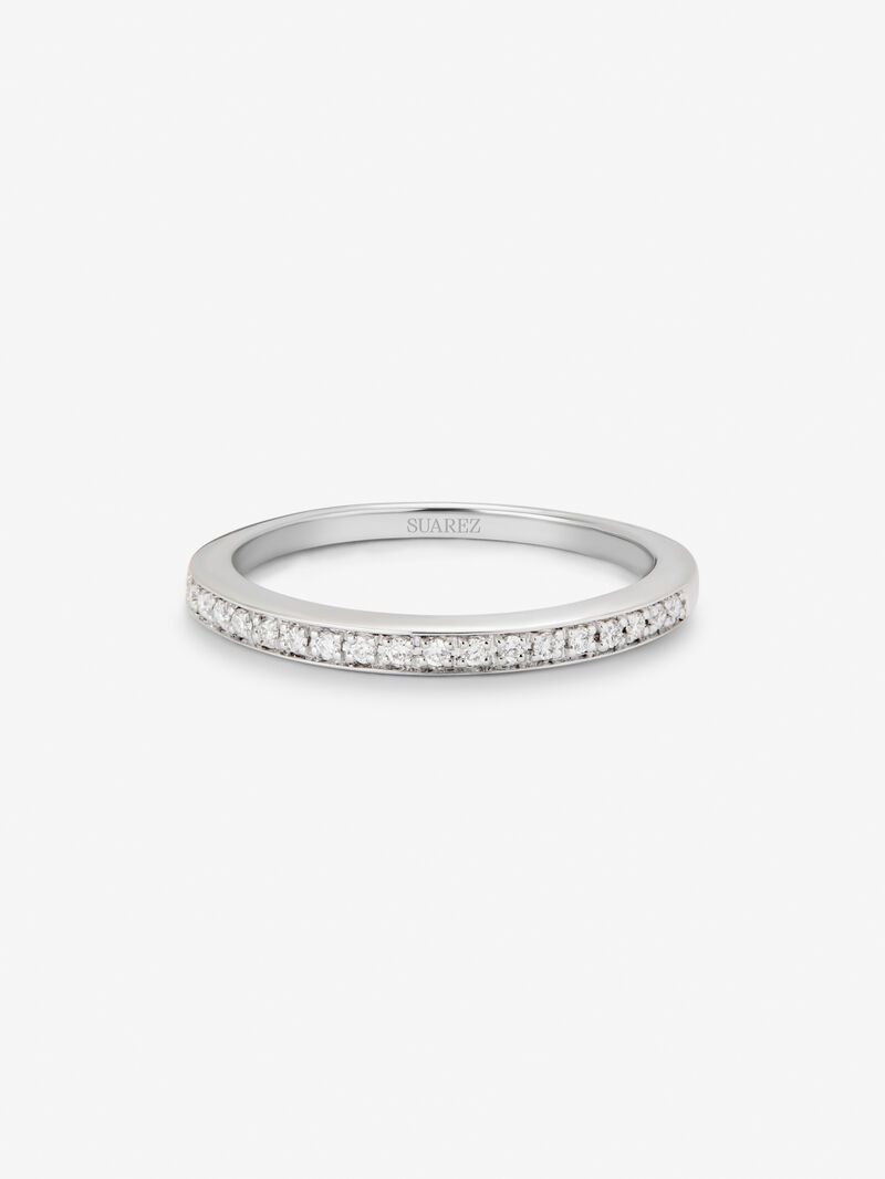 Half ring in 18K white gold with 19 brilliant-cut diamonds with a total of 0.1 cts image number 4