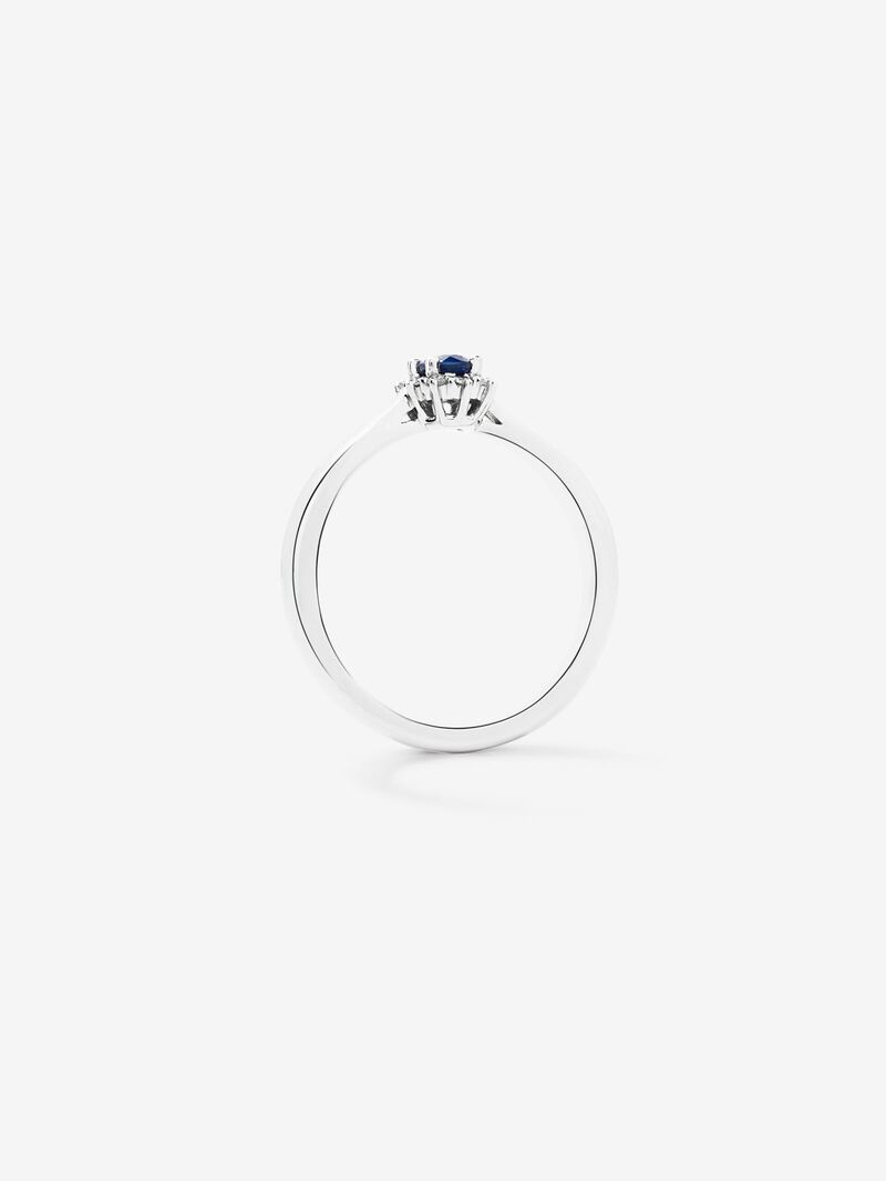 18K White Gold Ring with Blue Sapor image number 2