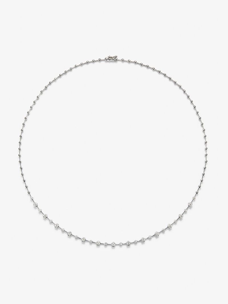 18K white gold necklace with 27 brilliant-cut diamonds with a total of 0.95 cts image number 0