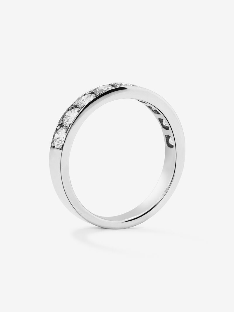 Half ring in 18K white gold with 9 brilliant-cut diamonds with a total of 0.9 cts image number 4