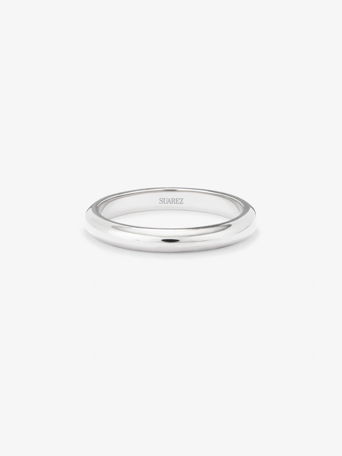 Alianza de boda de oro blanco de 18K Suarez