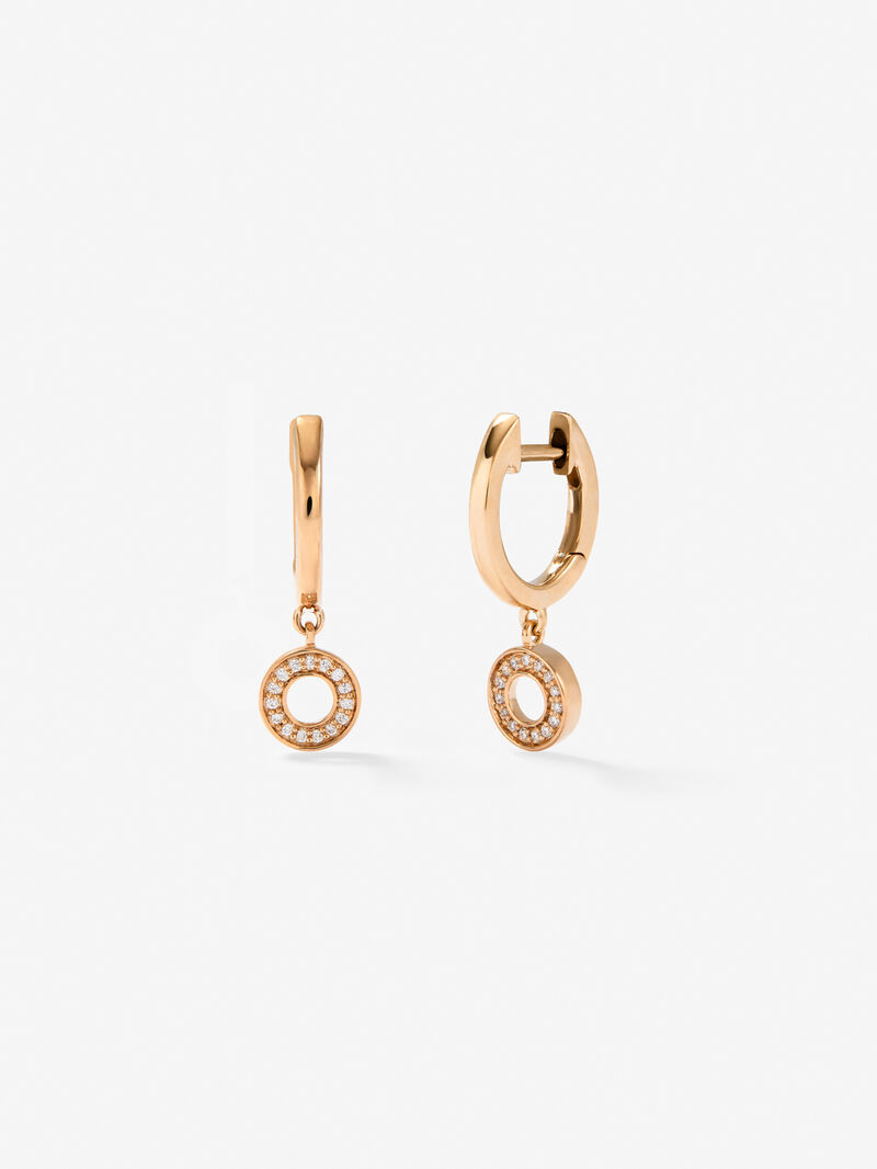 18kt rose gold earrings with diamonds image number 1