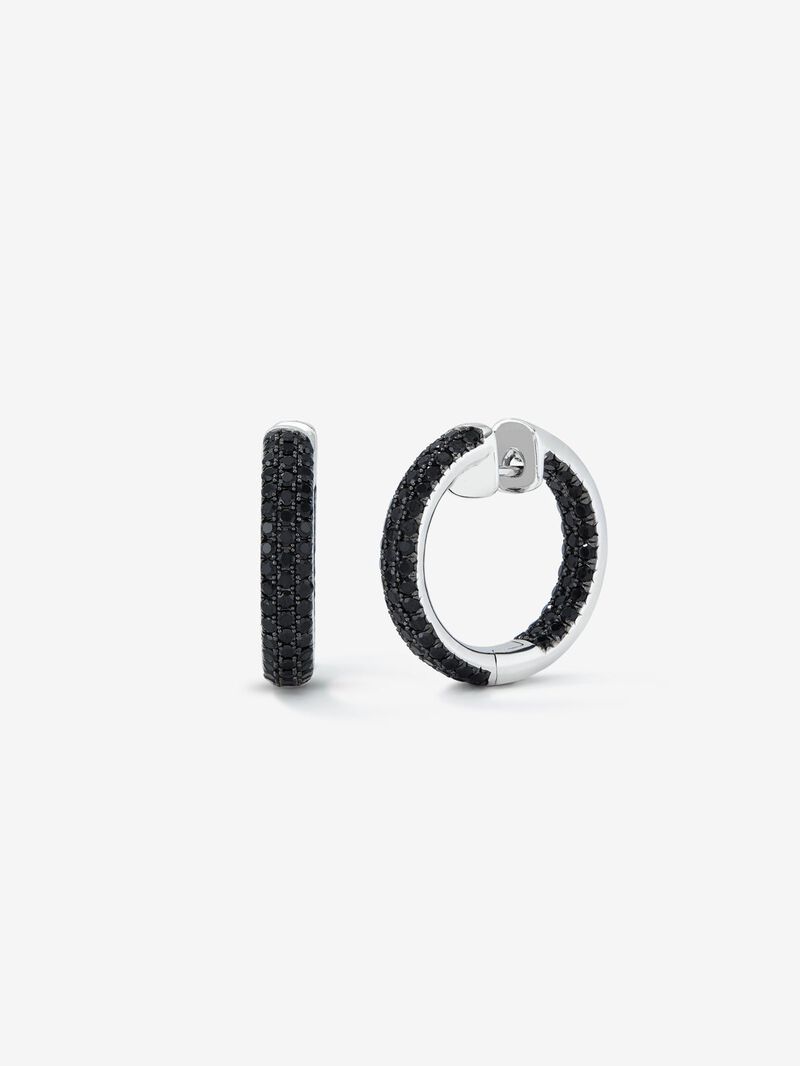 925 Silver hoop earrings with spinels image number 0