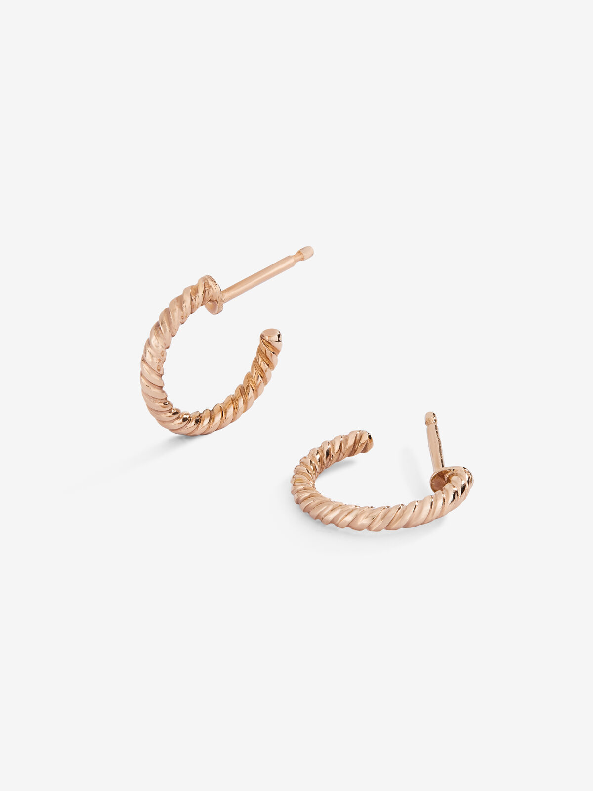 Rose gold twisted hoop earrings new arrivals