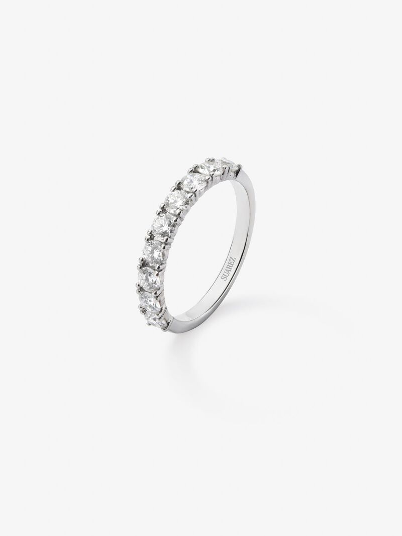 18K white gold engagement ring with 1.2 ct brilliant cut diamonds image number 0
