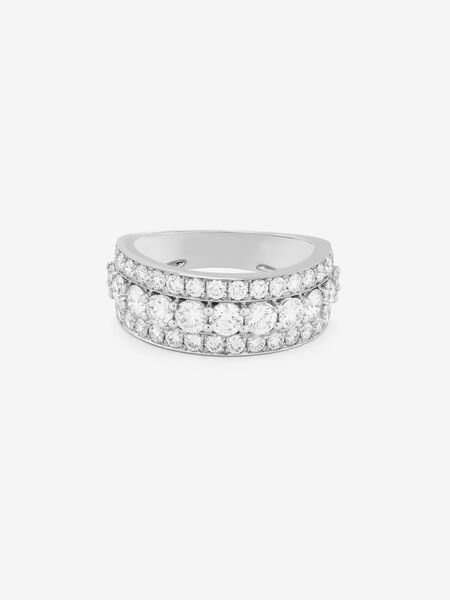 Anillo triple de oro blanco de 18kt con diamantes de 2,03cts, SO18086-OBD_V