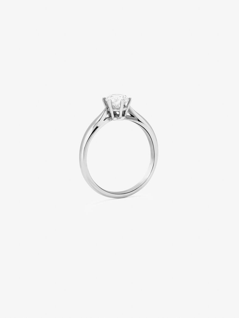 18K white gold solitaire ring with 0.4 ct brilliant cut diamond image number 4