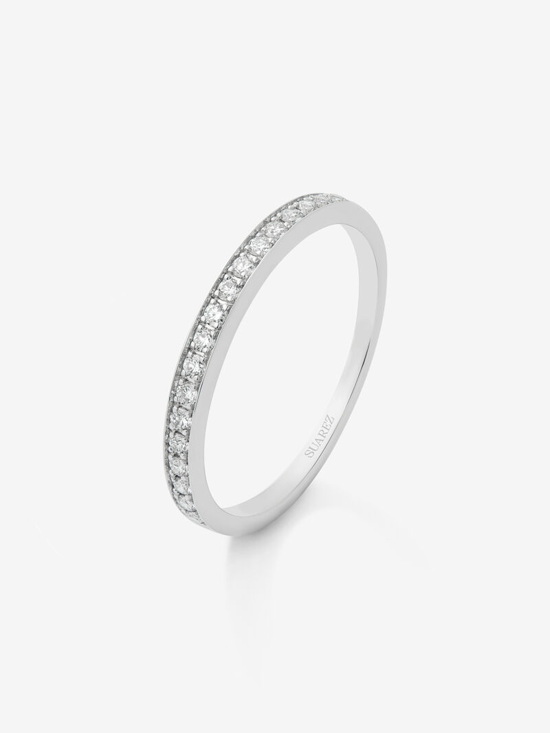 Half ring in 18K white gold with 18 brilliant-cut diamonds with a total of 0.18 cts image number 0