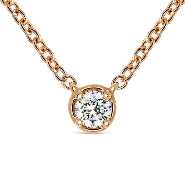 Colgante de oro rosa con diamante E-VVS2 de 0,25 quilates, PT14013-IGOR25/EVVS2