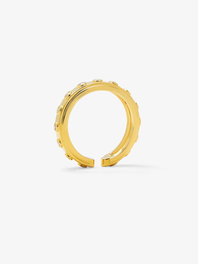 18K yellow gold ring with 16 brilliant-cut diamonds with a total of 0.28 cts image number 4