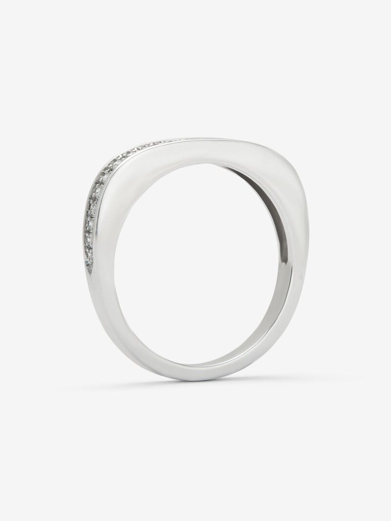 18K white gold alliance ring with 23 brilliant-cut diamonds with a total of 0.18 cts image number 4