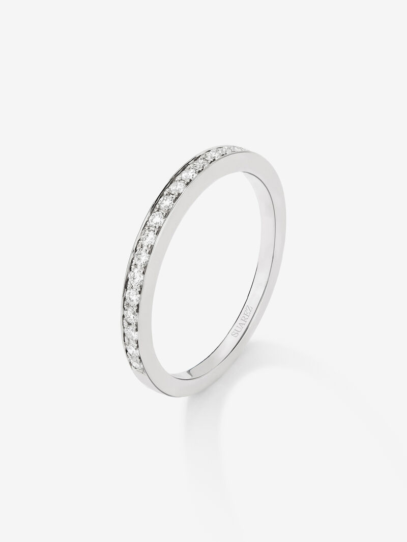 Half ring in 18K white gold with 18 brilliant-cut diamonds with a total of 0.17 cts image number 0