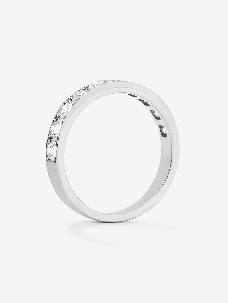 18K white gold compromise ring with white diamonds in 0.83 cts image number 4