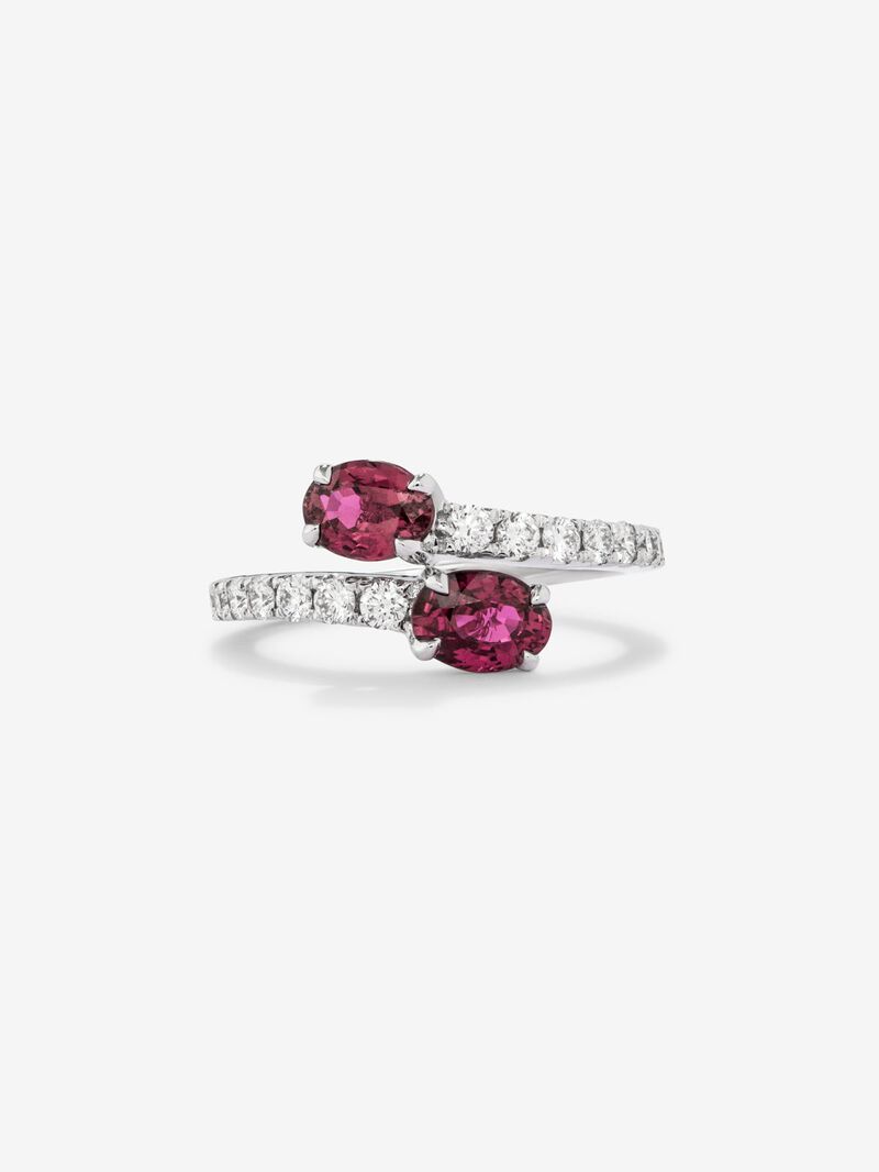 You and I 18k White Gold Ring with 1.38 cts and white diamonds in 0.45 cts image number 2