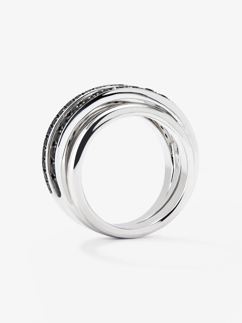 925 Silver Ring with Black Spinel Pavé image number 3